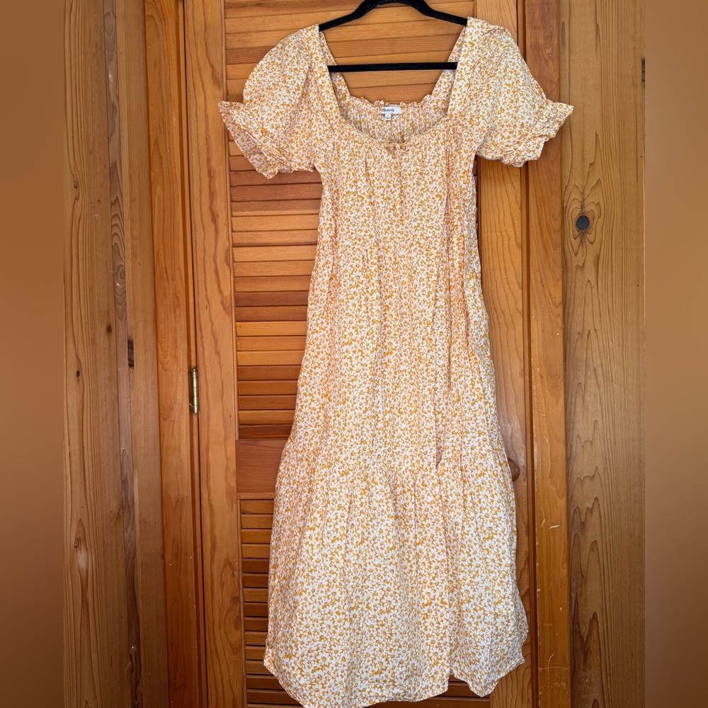 Madewell yellow Floral Yellow Maxi Dress